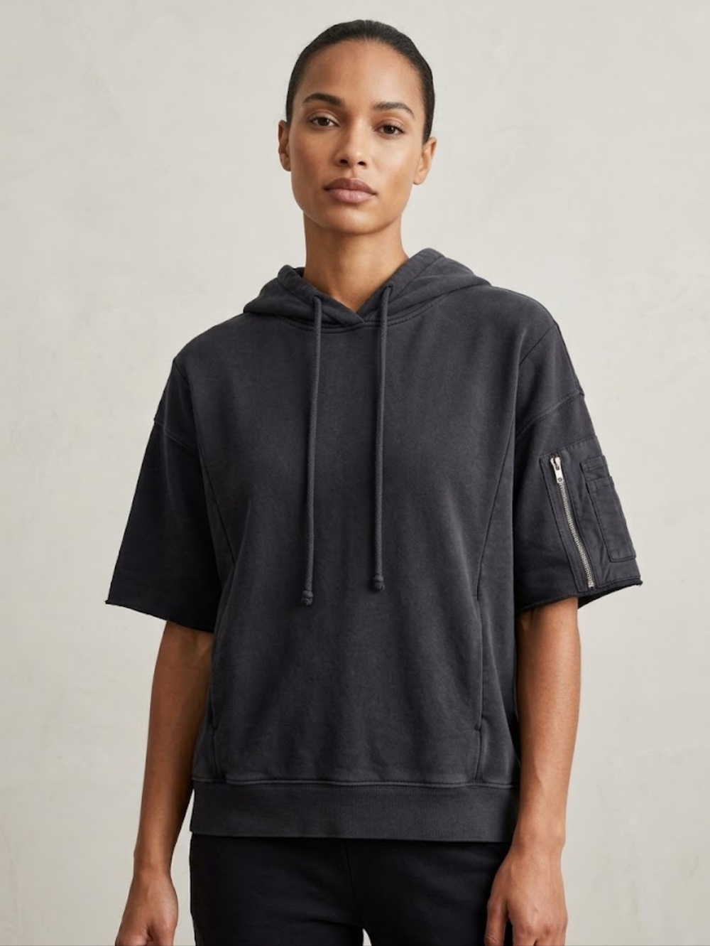 OAK + FORT Mixed Media Hoodie